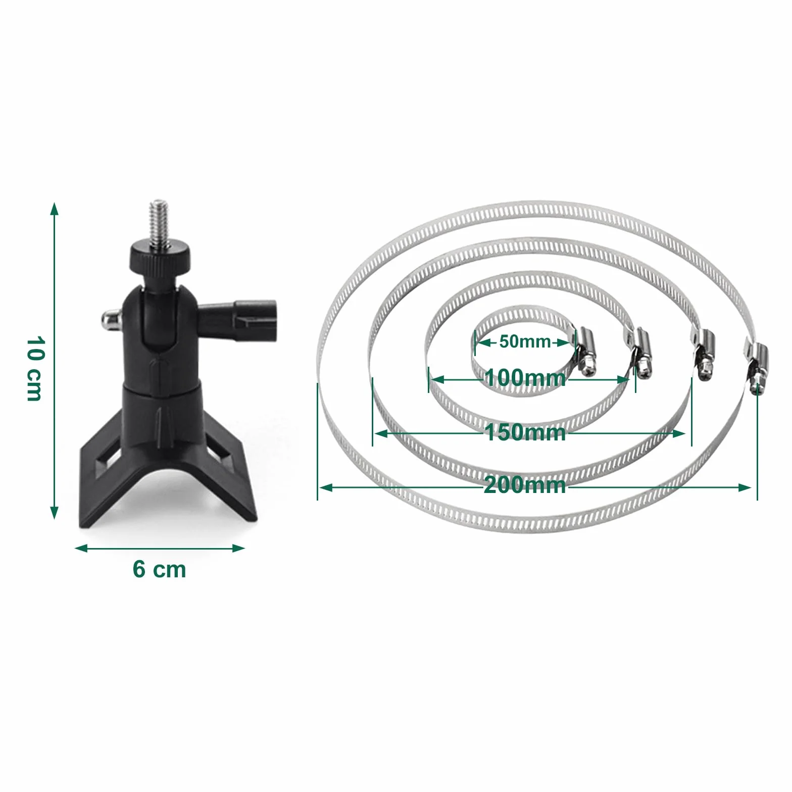 Uchwyt ścienny na kamerę ze śrubą 1/4", regulowany 360°, do kamery zewnętrznej, Eufy eufyCam 3, 3C, 2, 2C, 2C Pro, Wyze Cam Pan, Arlo Ultra 2 (Czarny)