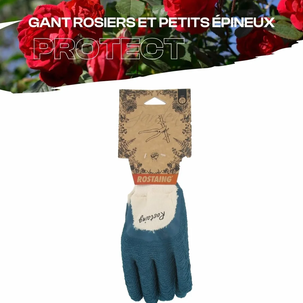 Rostaing PROTECT-IT09 Gants Jardinage des Rosiers et Petits Épineux Nieperméable Latex Épais Taille 09 rękawiczki, Vert Bleu, 9