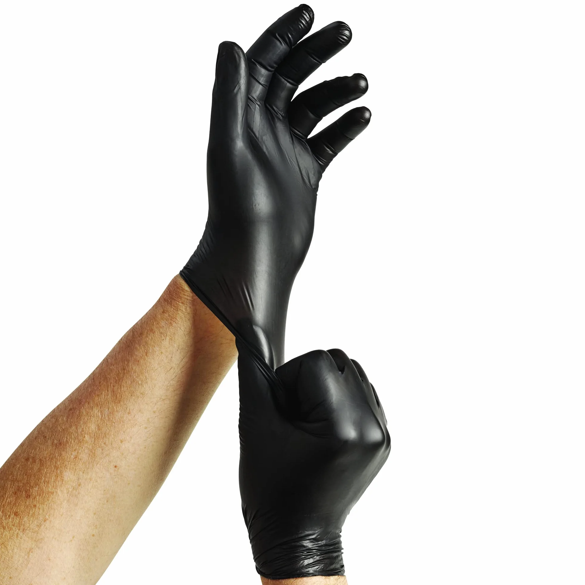 SPONTEX Extra Black jednorazowe rękawiczki z winylu, niepudrowane i nie zawierają lateksu, wszechstronne zastosowanie, w praktycznym pudełku, rozmiar M, opakowanie 100 sztuk, czarne