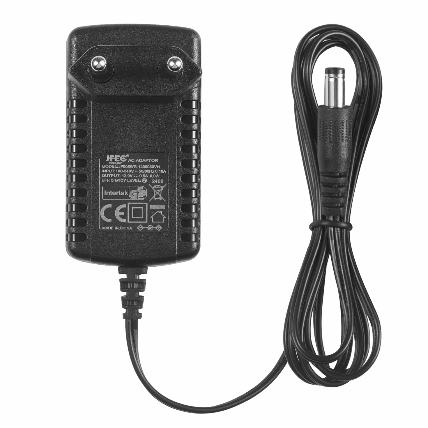 AC do DC 12 V 0,5 A zasilacz sieciowy, wtyczka 5,5 mm x 2,1 mm z końcówkami wtykowymi 3,5 mm x 1,35 mm, do kamery CCTV LED String Light