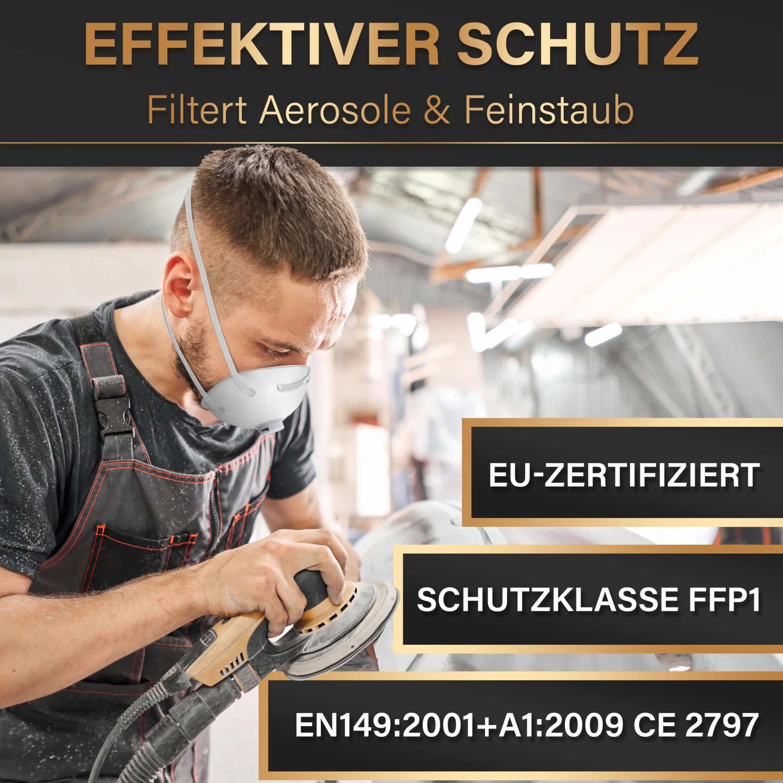 HELDENWERK Maska do ochrony dróg oddechowych w zestawie 5, 10 lub 20 sztuk - Maska oddechowa - Idealnie dopasowana maska na twarz FFP1 - Maska przeciwpyłowa, maska przeciwpyłowa do szlifowania itp.