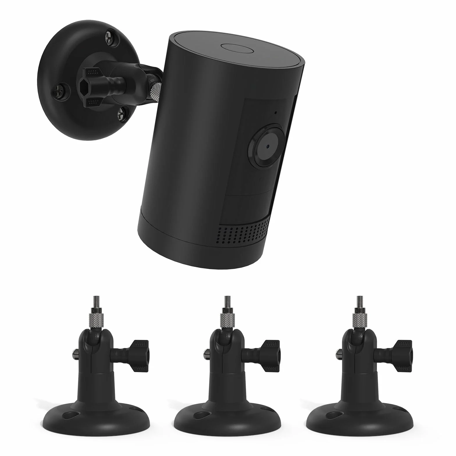 HOLACA Uchwyt ścienny kompatybilny z kamerami Rin G Stick Up Cam(Pro)/Outdoor Camera Plus i Eufy & Arl o, pasuje do wszystkich kamer ze standardowym gwintem 1/4", czarny, 3 sztuki