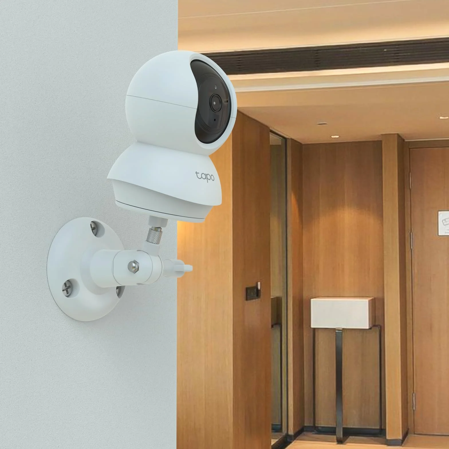 HOLACA Uchwyt ścienny kompatybilny z TP-Link Tapo C200 / C210 / C220 / C201 / C202 / C211 / C212 / C222 / C230 WLAN kamera monitorująca do użytku wewnętrznego, kolor biały, 1 sztuka