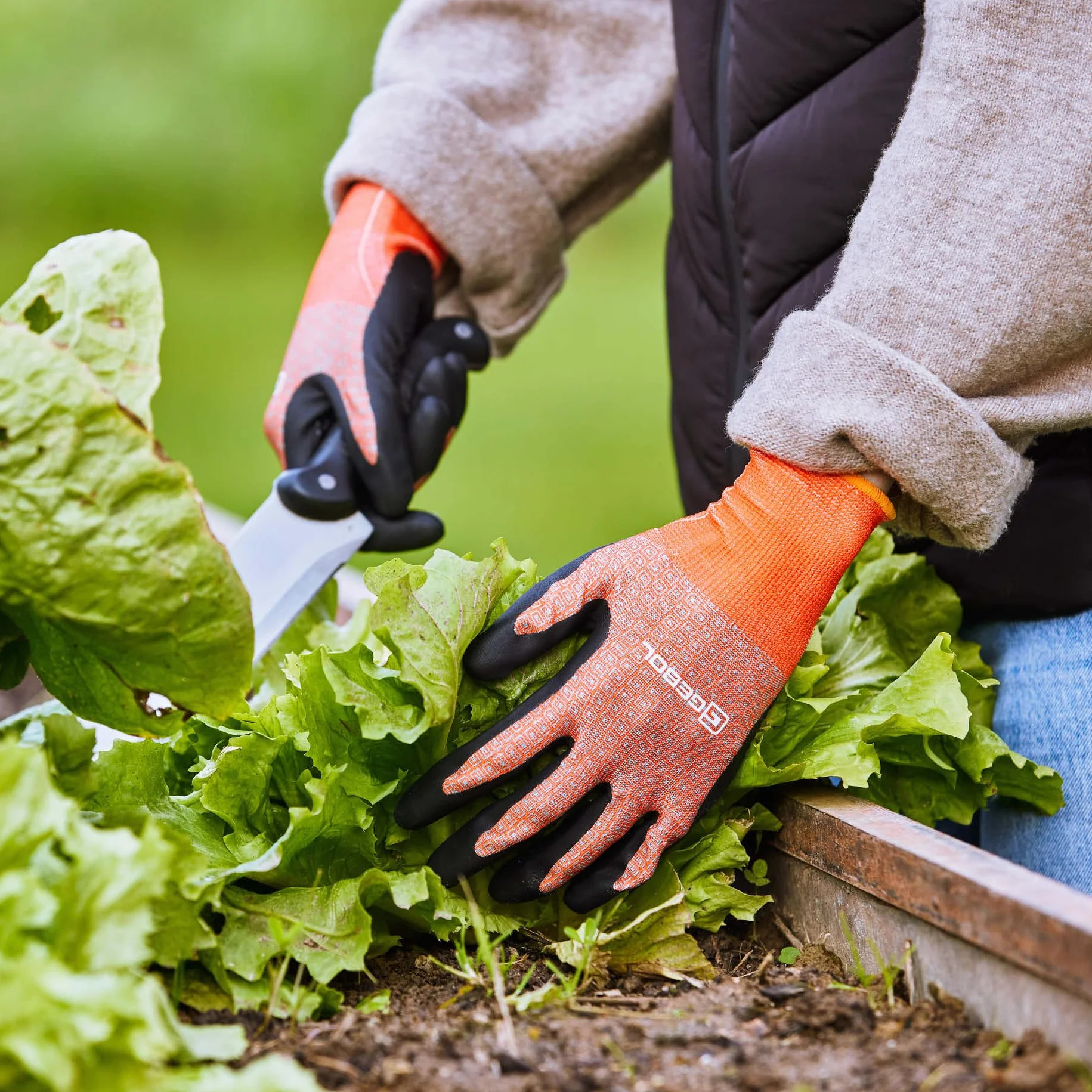 Gebol Clivia | 1 para | rozmiar XXS (rozm. 5) | dziecięce rękawice ogrodowe z funkcją dotykową | oddychająca dzianina z materiału pochodzącego z recyklingu | dla kobiet i dzieci | pomarańczowa