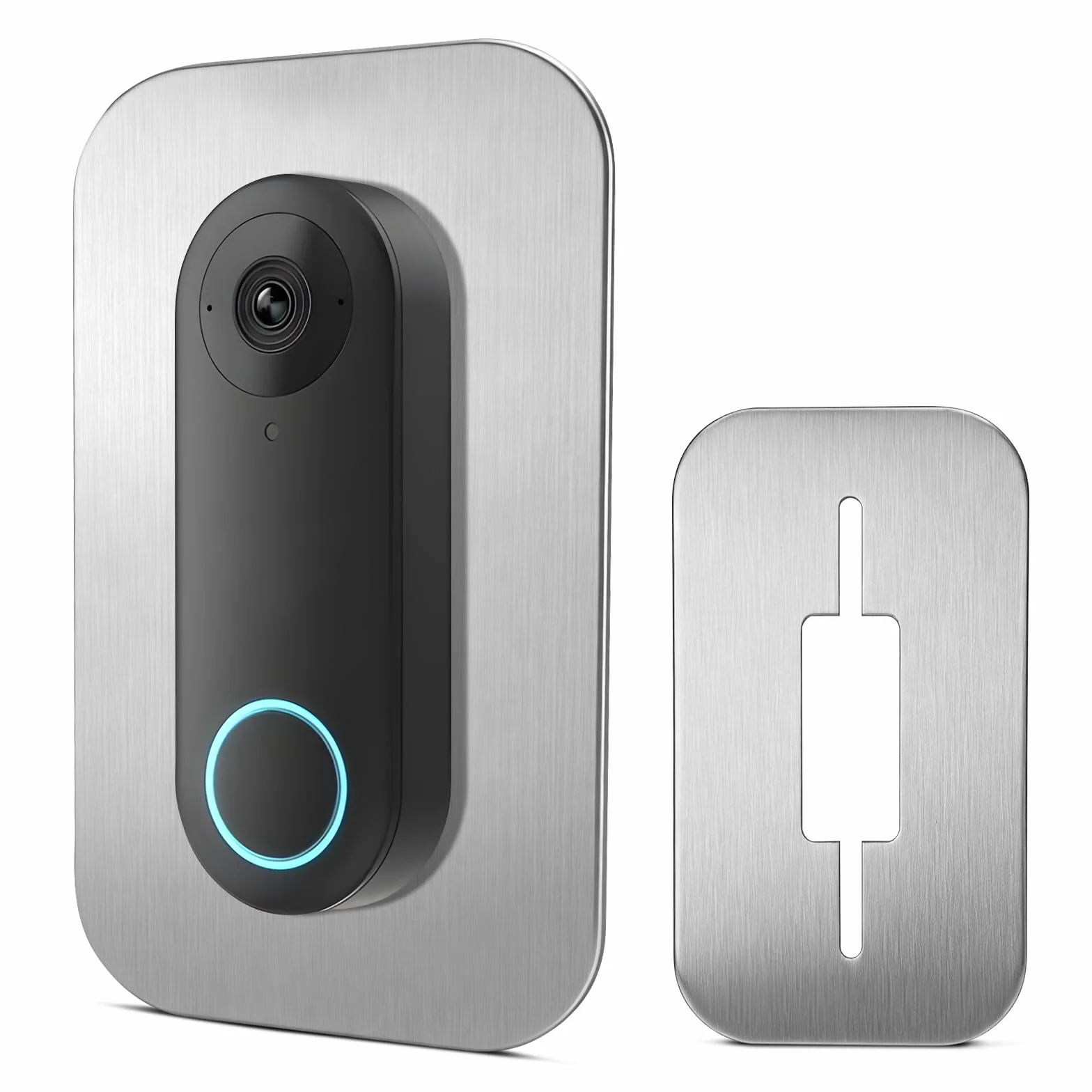 Osłona ze Stali Nierdzewnej do Reolink Doorbell PoE WiFi Battery, Płytka Montażowa do Dzwonka Wideo, Maskownica Otworów po Starym Dzwonku i Kabli w Ścianie, Akcesorium Instalacyjne Zewnętrzne