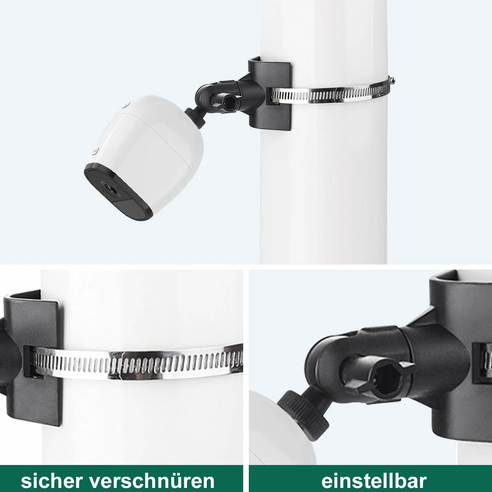 Uchwyt ścienny na kamerę ze śrubą 1/4", regulowany 360°, do kamery zewnętrznej, Eufy eufyCam 3, 3C, 2, 2C, 2C Pro, Wyze Cam Pan, Arlo Ultra 2 (Czarny)
