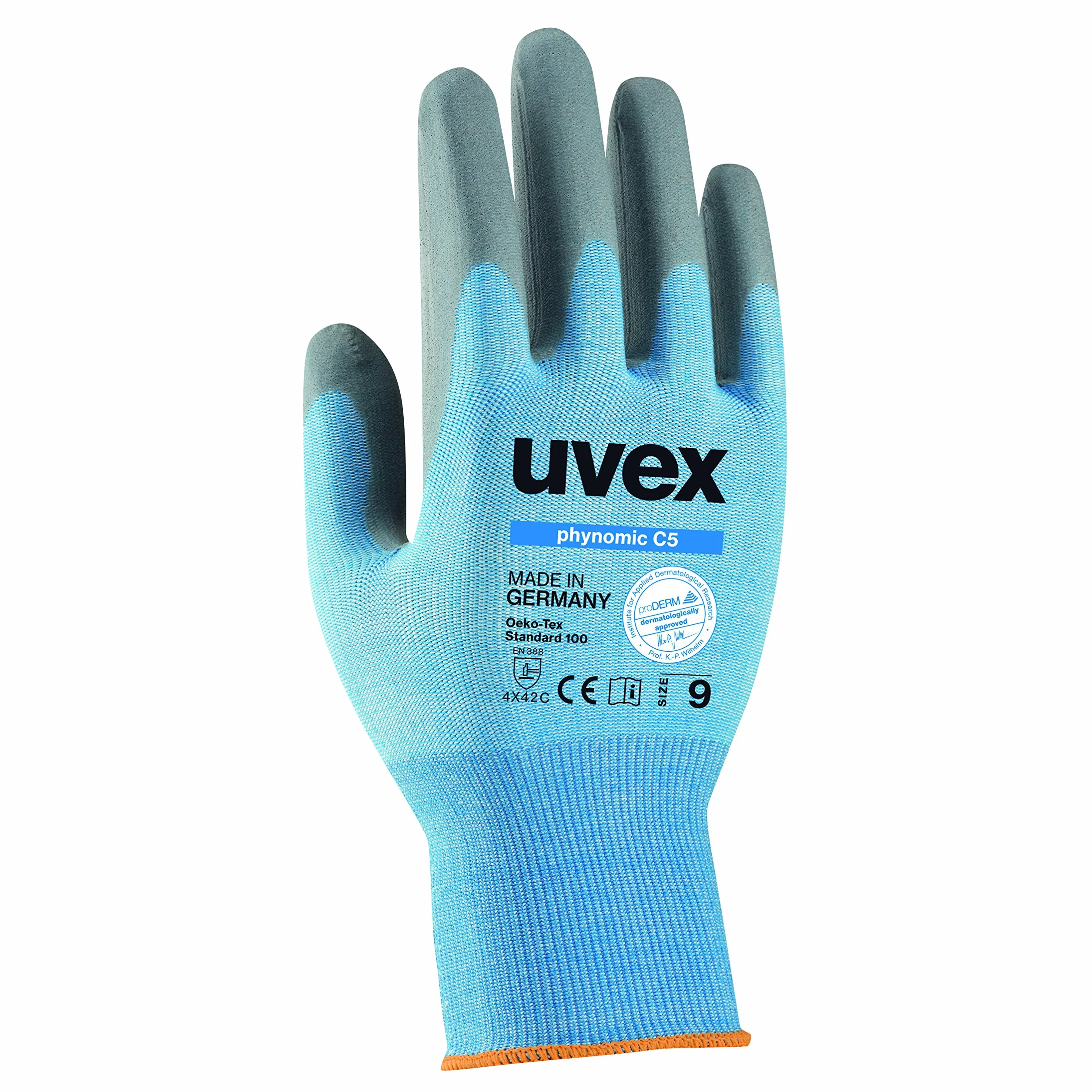 UVEX Rękawice robocze, niebieskie, rozmiar 11