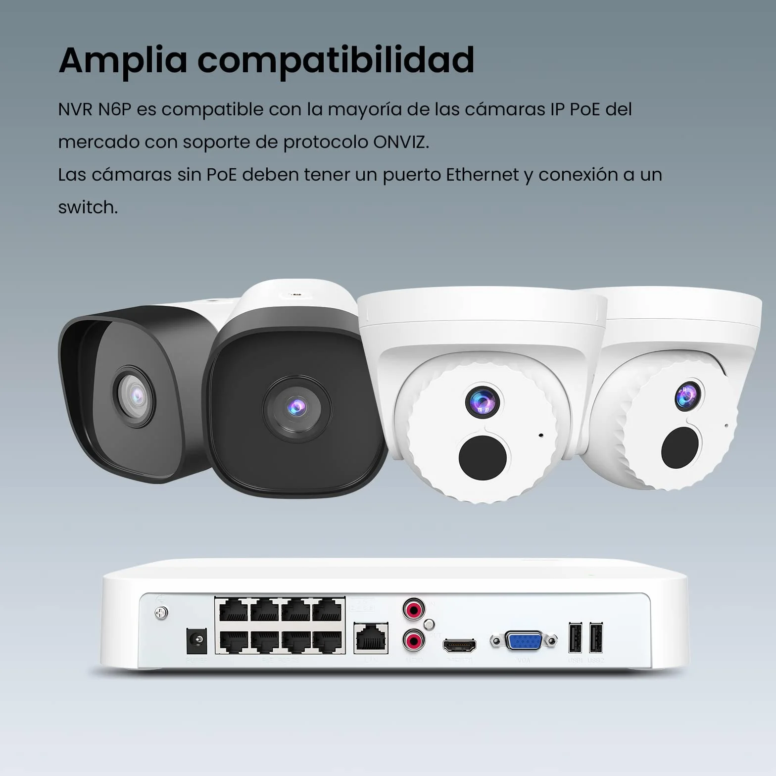 Tenda 4K PoE NVR H.265+ 8 kanałowy rejestrator wideo DVR do zestawów monitoringu, system kamer monitoringu IP, zdalny dostęp, pojemność 10 TB, obsługa do 8MP, N6P-8H