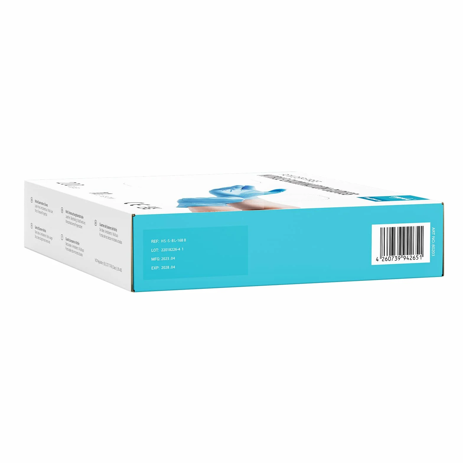 EUROPAPA® EN455 EN374 rękawiczki jednorazowe bezpudrowe z nitrylu, 200 sztuk, bez lateksu, rozmiary S, M, L, XL, do wyboru (M, niebieskie)