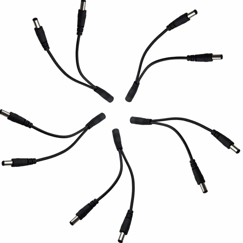 5 Pack 5,5 x 2,1mm DC 12V Adapter Kabel Power żeński na męski dla kamery CCTV Y-Splitter-Kabel (15cm)