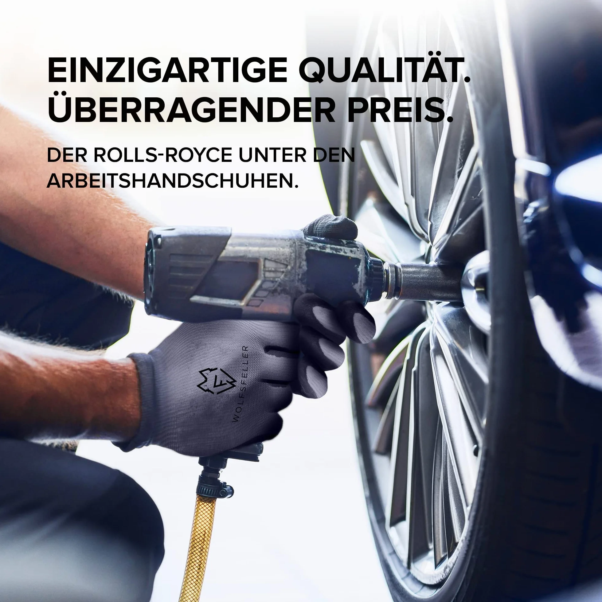 WOLFSFELLER Męskie rękawice robocze klasy premium, rozmiar 9, 5 par, wytrzymałe i wygodne rękawice montażowe, damskie | z trwałą powłoką nitrylową