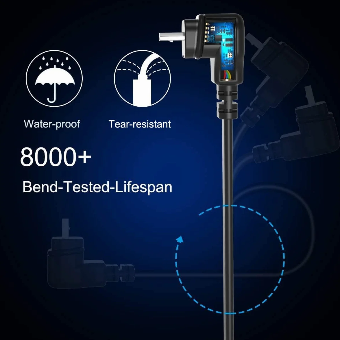 Basesailor 9M Blink XT XT2 Ladekabel mit Ladegerät,Wandadapter Stromversorgung Rechtwinkligen 90 Grad Micro USB Flach Kabel,Wasserdichtes Netzteil Stromkabel für Blink XT XT2 Indoor Outdoor 3th Kamera
