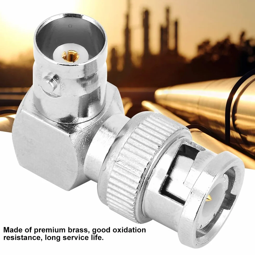 Cryfokt Premium 90 Stopni BNC Złącze Męskie na żeńskie Adapter 5 szt. Kabel Koncentryczny w Kształcie Litery L, Zapewniający stabilną transmisję Sygnału Odpowiedni dla Większości Typów Kabli