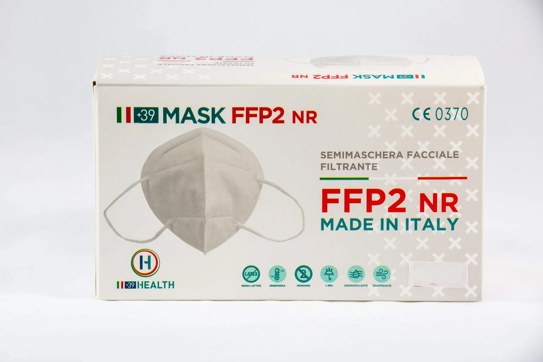 Opakowanie 15 masek FFP2, z certyfikatem CE0370, pojedynczo zapakowane- wyprodukowane we Włoszech