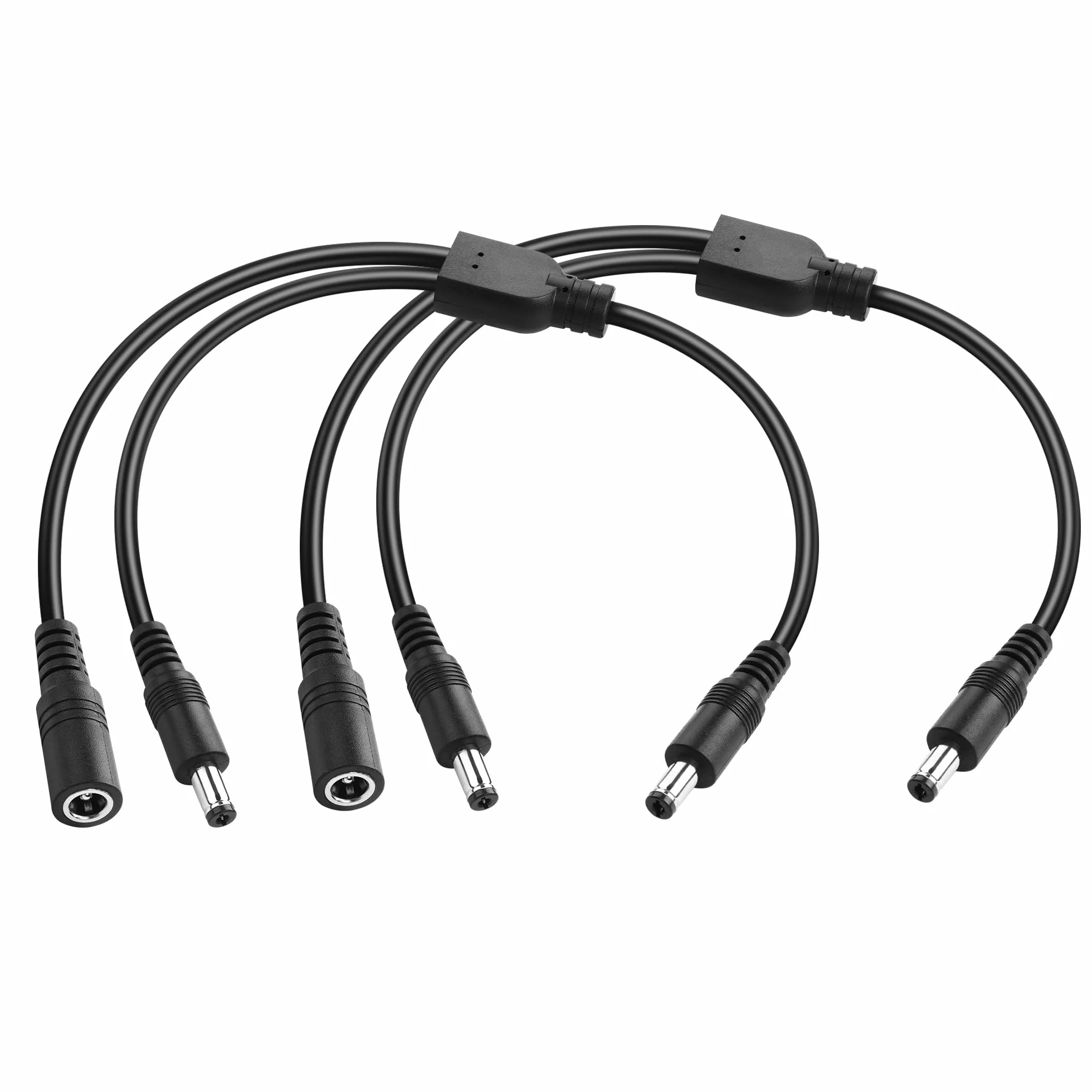 Kabel rozdzielający Y DC 5,5 x 2,1 mm 1 do 2-drożny kabel rozdzielający 1 wtyczka do 1 wtyczki i 1 gniazda, do kamer CCTV DVR, paski świetlne LED 30 cm (2 sztuki)