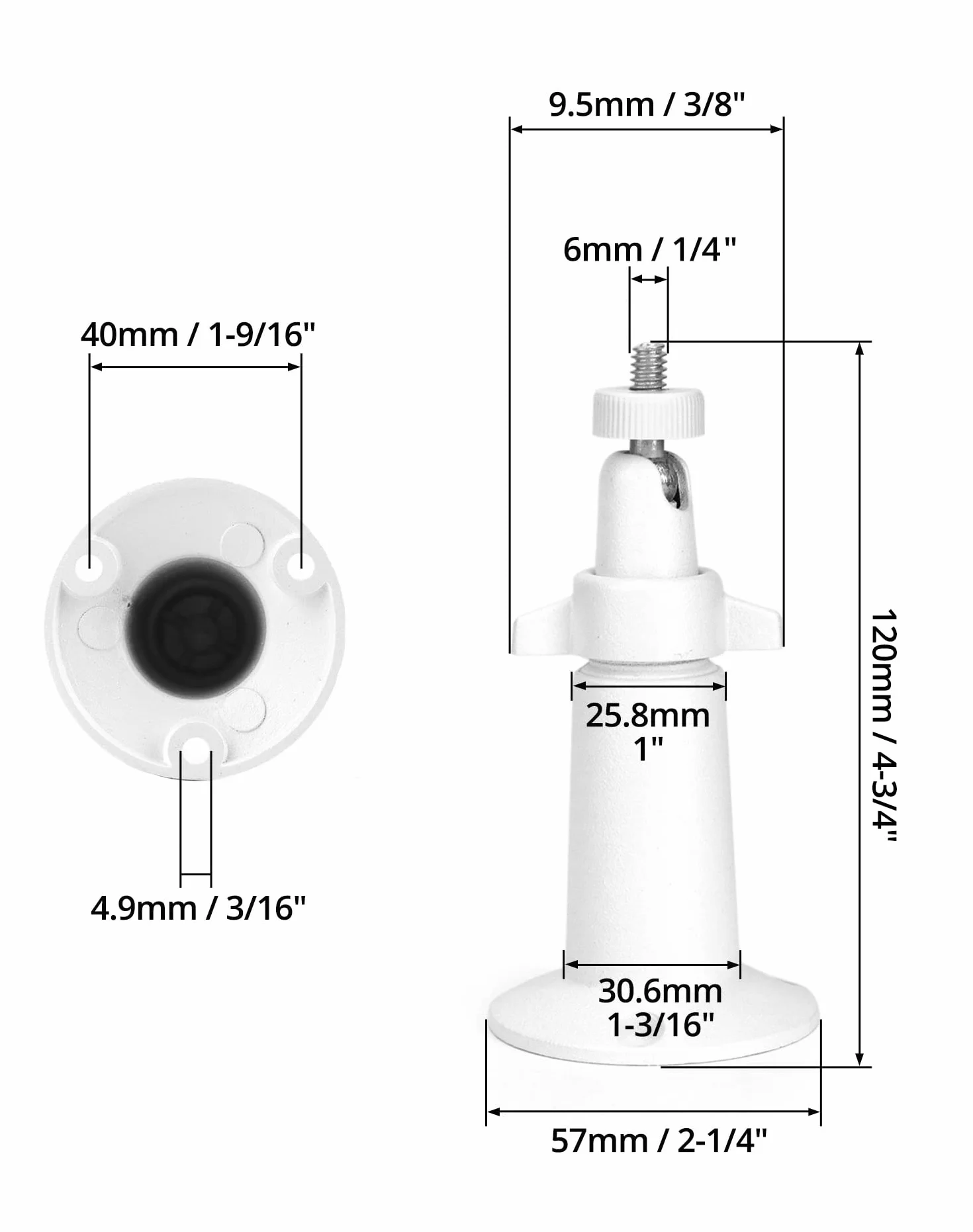 QWORK® Zestaw 3 uchwytów ściennych do kamer, biały, regulowany w zakresie 360°, kompatybilne z Arlo, Arlo Pro, Arlo Light, Arlo Go