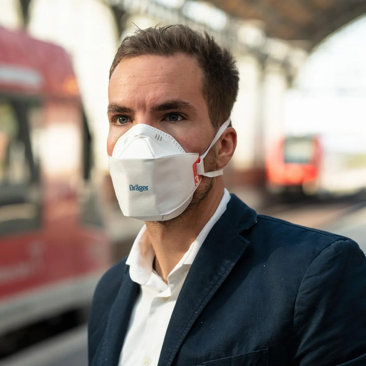 Dräger X-plore 1930 FFP3 - Maska Premium o wysokiej wydajności filtrowania, ochrona przed aerozolami, pyłem i cząstkami stałymi, wygodna i wytrzymała - 3-pak, rozmiar M/L